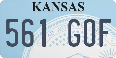 KS license plate 561GOF