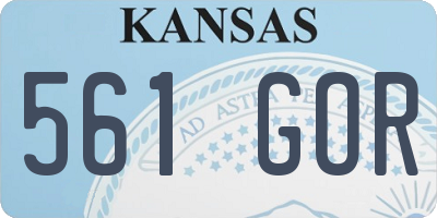 KS license plate 561GOR