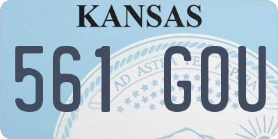 KS license plate 561GOU
