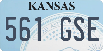 KS license plate 561GSE