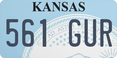 KS license plate 561GUR