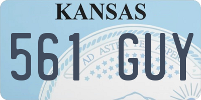 KS license plate 561GUY