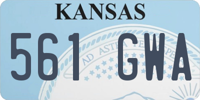 KS license plate 561GWA