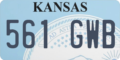 KS license plate 561GWB