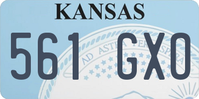 KS license plate 561GXO