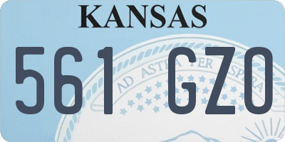 KS license plate 561GZO