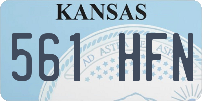 KS license plate 561HFN