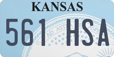 KS license plate 561HSA