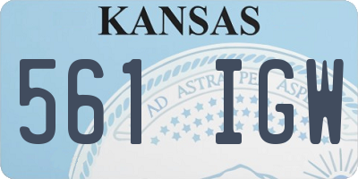 KS license plate 561IGW