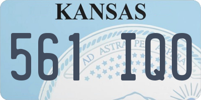 KS license plate 561IQO
