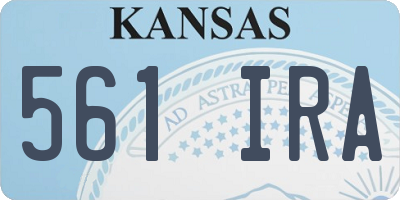 KS license plate 561IRA