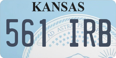 KS license plate 561IRB