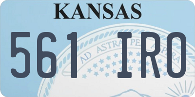 KS license plate 561IRO