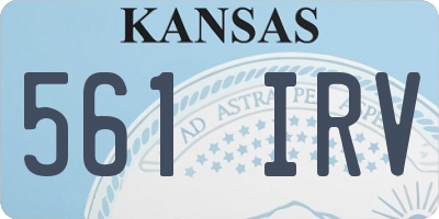 KS license plate 561IRV