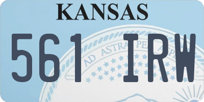 KS license plate 561IRW