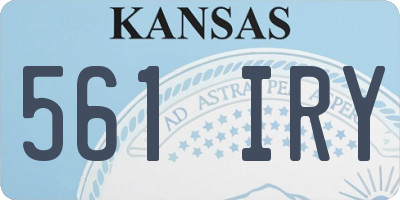 KS license plate 561IRY