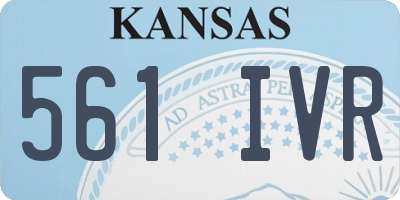 KS license plate 561IVR