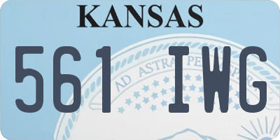 KS license plate 561IWG