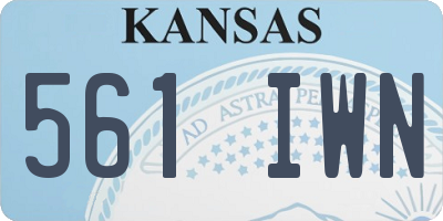 KS license plate 561IWN