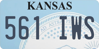 KS license plate 561IWS