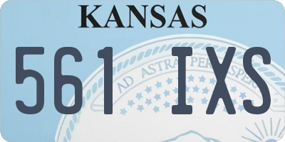 KS license plate 561IXS