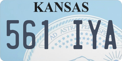 KS license plate 561IYA