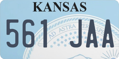 KS license plate 561JAA