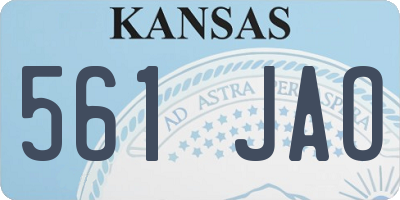 KS license plate 561JAO
