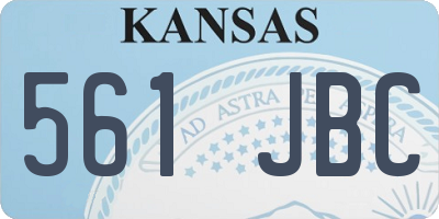 KS license plate 561JBC