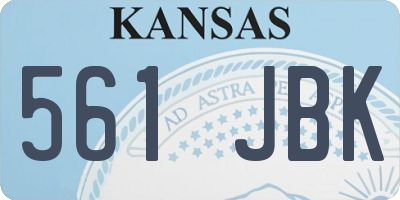 KS license plate 561JBK
