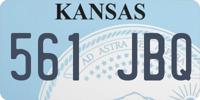 KS license plate 561JBQ