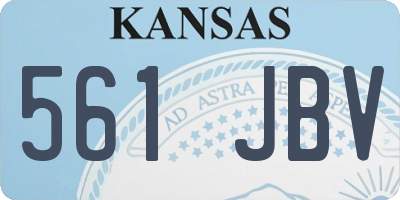 KS license plate 561JBV