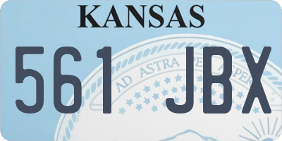 KS license plate 561JBX