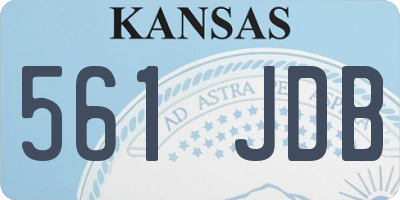 KS license plate 561JDB
