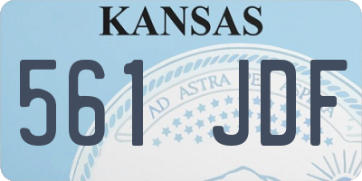 KS license plate 561JDF