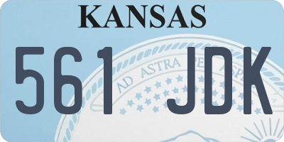 KS license plate 561JDK