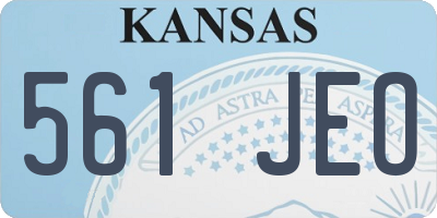 KS license plate 561JEO