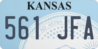 KS license plate 561JFA