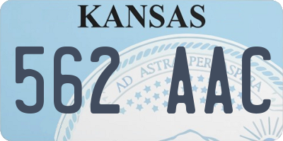 KS license plate 562AAC