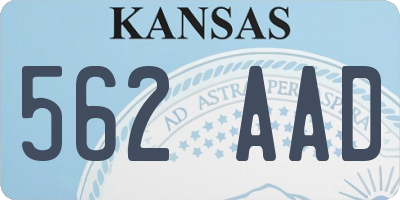 KS license plate 562AAD