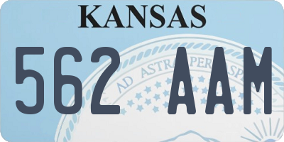 KS license plate 562AAM