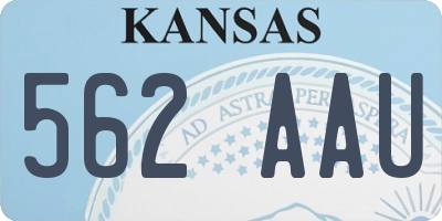 KS license plate 562AAU