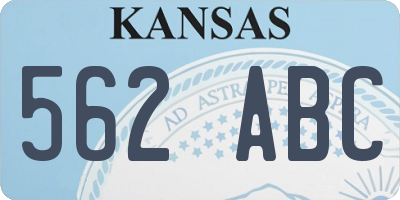 KS license plate 562ABC