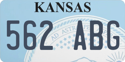 KS license plate 562ABG