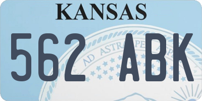 KS license plate 562ABK