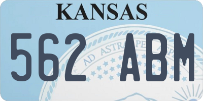 KS license plate 562ABM