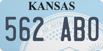 KS license plate 562ABO