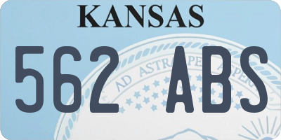 KS license plate 562ABS