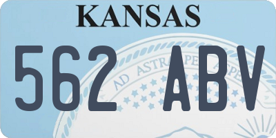 KS license plate 562ABV