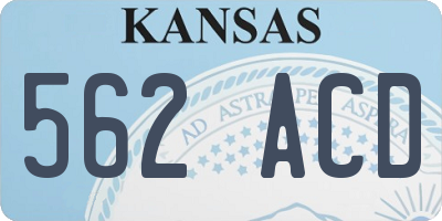 KS license plate 562ACD